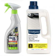 Набір для очищення кухні та підлоги Denkmit Антижир 750 мл + концентрат інтенсивний для плитки та ПВХ Starwax 1 л