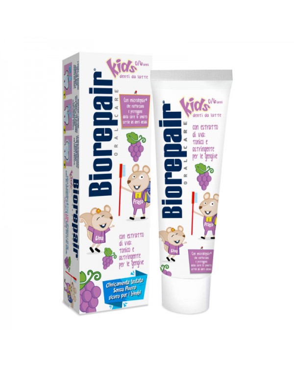  Зміцнююча та захисна молочна зубна паста зі смаком винограду BIOREPAIR Kids
