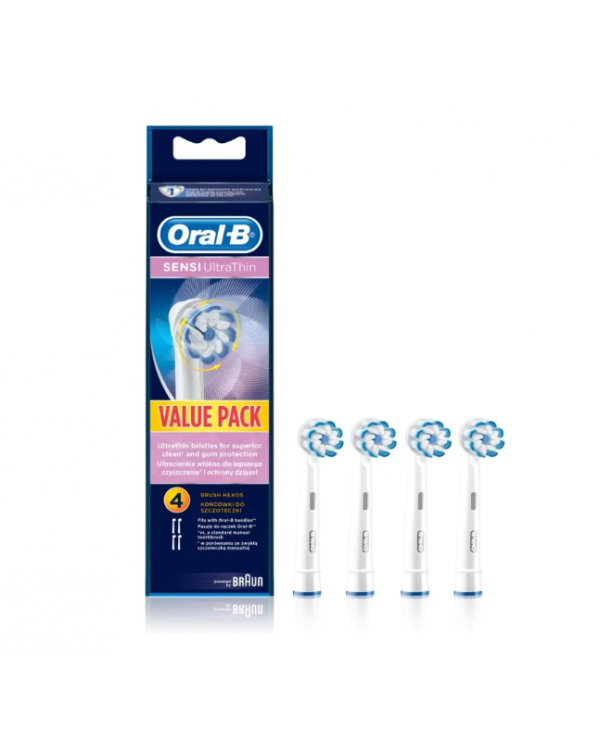 Насадки EB60-4 для електричної зубної щітки  з м'якою і тонкою щетиною BRAUN Oral-B Sensi UltraThin 4шт.