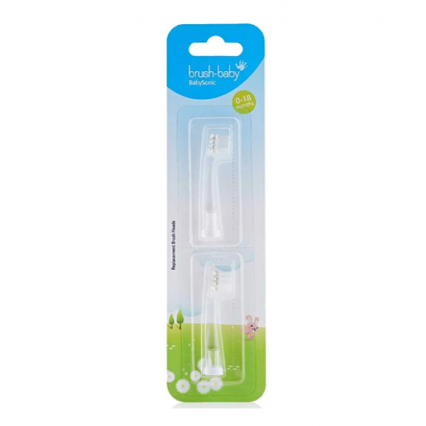 Насадки для звуковой зубной щетки BRUSH-BABY BabySonic 0-18 місяців - 2 шт