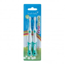 BRUSH-BABY FirstBrush DUO 2 шт. - ручные зубные щетки для детей от 0 до 18 месяцев.