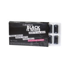 Отбеливающая жевательная резинка с активированным углем CURAPROX BLACK-IS-WHITE 12 шт
