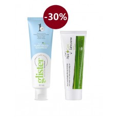 АКЦІЯ! Багатофункціональна зубна паста Glister 151 мл -30% + Зубна паста ремінералізуюча з медичним наногідроксиапатитом (світло-зелена) APACARE 