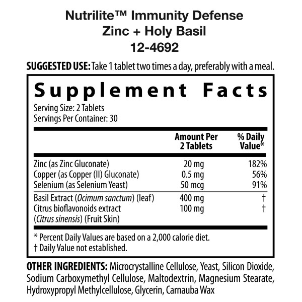 Nutrilite Immunity Defense Zinc + Holy Basil