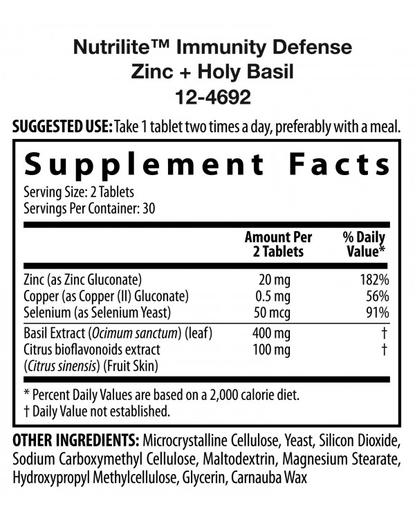 Nutrilite Immunity Defense Zinc + Holy Basil