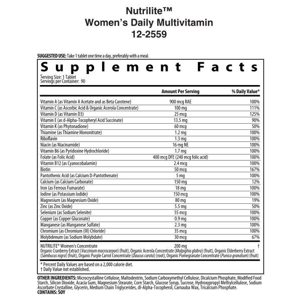 Ежедневные мультивитаминные таблетки Nutrilite  для женщин (Women’s Daily)