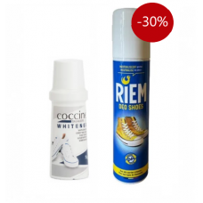 Coccine білий крем для взуття + Дезодорант для взуття Riem 100 мл -30%