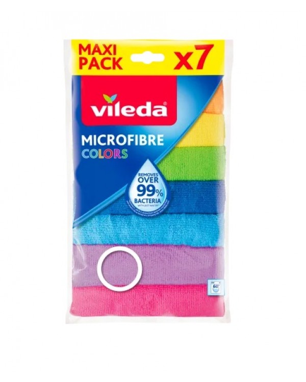 Універсальні серветки мікрофібра Vileda Colors мультипакет, 7 шт