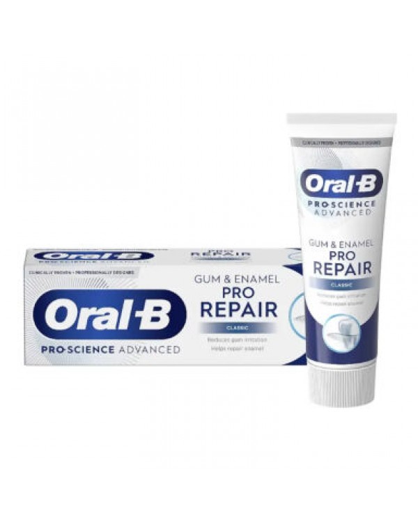 ORAL-B PRO SCIENCE Pro Repair Classic 75 мл - зубна паста, яка зменшує подразнення ясен.