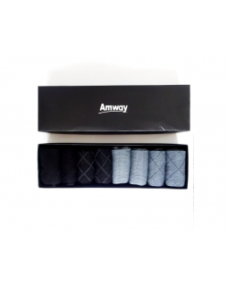 Amway 8 пар классических роскошных мужских носков в подарочной упаковке черного и серого цвета