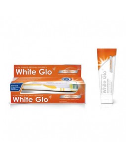 Відбілююча зубна паста, що зменшує наліт + зубна щітка WHITE GLO Anti-Plaque Whitening