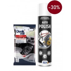 Влажные салфетки для салона авто Denkmit + Auto-Polish - Полироль для кузова, хрома, кожи, отделки - RIEM -30%