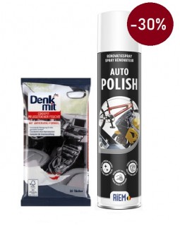 Влажные салфетки для салона авто Denkmit + Auto-Polish - Полироль для кузова, хрома, кожи, отделки - RIEM -30%