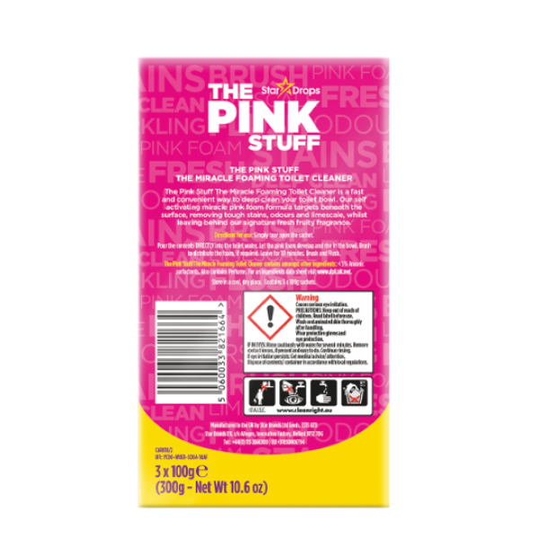 Пена для очистки унитаза The Pink Stuff. Пенный порошок Foaming Toilet Cleaner 300г.