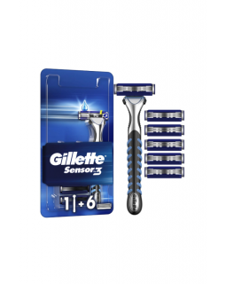 Станок для гоління чоловічий Gillette Sensor 3 з 6 змінними картриджами