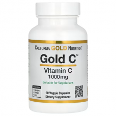 California Gold Nutrition, Gold C, витамин С, 1000 мг, 60 вегетарианских капсул