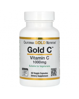 California Gold Nutrition, Gold C, витамин С, 1000 мг, 60 вегетарианских капсул