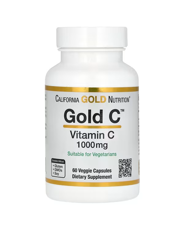 California Gold Nutrition, Gold C, вітамін С, 1000 мг, 60 вегетаріанських капсул