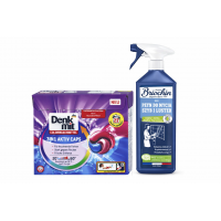 Набір для прання та скла Denkmit Color Caps 3в1 Active 22 шт + Briochin Vitres 750 мл