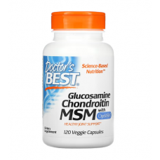 Doctor's Best, глюкозамин, хондроитин и МСМ из OptiMSM, 120 растительных капсул