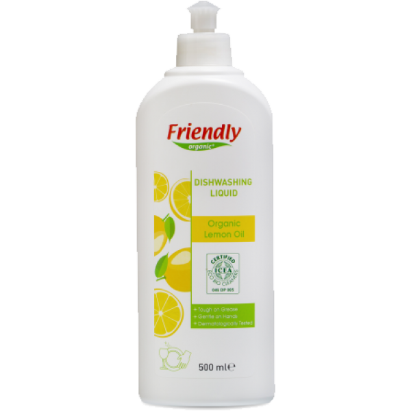 Friendly Organic – Органічний засіб для миття посуду з лимонним соком, 500 мл