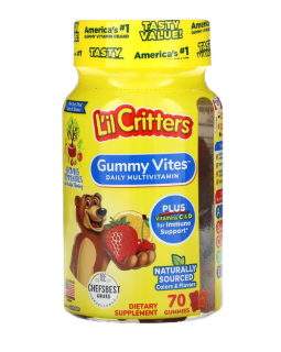 L'il Critters, Gummy Vites, комплекс жувальних мультивітамінів, 70 мармеладок