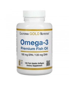California Gold Nutrition, рыбий жир премиального качества из омега-3, 100 капсул из рыбьего желатина