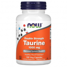 NOW Foods, таурин двойной концентрации, 1000 мг, 100 вегетарианских капсул