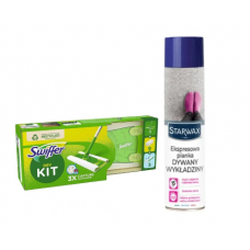 Набір для прибирання підлоги та килимів Swiffer стартовий набір швабри + експрес-пінка для чищення килимів Starwax 600 мл