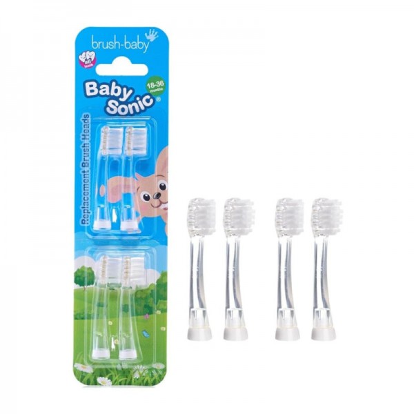 Насадки для звуковой зубной щётки Brush-Baby BabySonic 4 шт