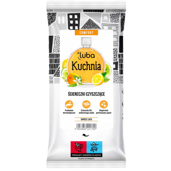 Вологі серветки для прибирання кухні парфумовані Luba Comfort 32 шт