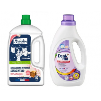 Набір для прання DenkMit Color гель 1.1 л + концентрат для прання Briochin сіре мило 2,27 л