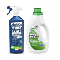 Набір для прання білого Denkmit White рідкий засіб 1,1 л + лляне мило Briochin 750 мл