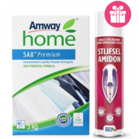 Набір для прання Amway Home SA8 Premium порошок 3 кг + спрей для прасування Riem Amidon Forte 400 мл