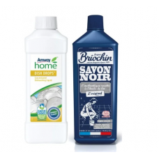 Жидкость для мытья посуды Amway Dish Drops 1 л + концентрат серого мыла Briochin 1 л - 30%