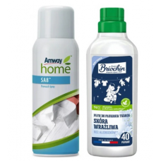 Спрей для попереднього очищення Amway Home SA8 400 мл + пом’якшувач для тканин для чутливої шкіри Briochin 750 мл