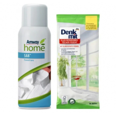 Спрей для попереднього очищення Amway Home SA8 400 мл + серветки вологі для скла Denkmit 20 шт