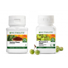 Таблетки залізо Amway Nutrilite Залізо Плюс 120 таб + таблетки вітамін С Amway Nutrilite Вітамін С Плюс 60 таб