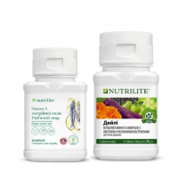 Капсули омега-3 Amway Nutrilite Омега-3 Потрійної Сили 30 капсул + таблетки мультивітаміни Amway Nutrilite Daily 45 таб