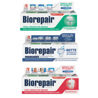 Зубна паста Biorepair Oralcare Total Protective Repair 75 мл + зубна паста Biorepair Night Intensive Repair 75 мл + зубна паста Biorepair Oralcare Fast Sensitive Repair 75 мл