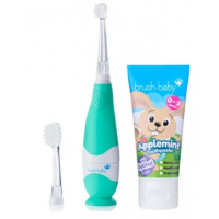 Зубна щітка звукова Brush-Baby BabySonic Mint 0–3 роки + зубна паста Brush-Baby Apple-Mint 50 мл