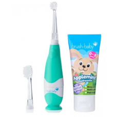 Зубна щітка звукова Brush-Baby BabySonic Mint 0–3 роки + зубна паста Brush-Baby Apple-Mint 50 мл