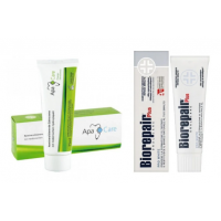 Зубна паста ApaCare Remineralizing 75 мл + зубна паста Biorepair Plus PRO White 75 мл