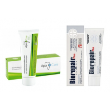 Зубна паста ApaCare Remineralizing 75 мл + зубна паста Biorepair Plus PRO White 75 мл