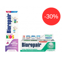Комплект зубних паст Biorepair Oralcare Total Protective Repair + Biorepair Kids