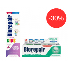 Комплект зубних паст Biorepair Oralcare Total Protective Repair + Biorepair Kids