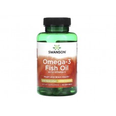 Мягкие капсулы Omega-3 с витамином D лимон Swanson 60 капсул