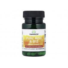 Фолиевая кислота и витамин B12 Swanson, 30 шт