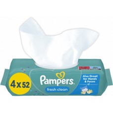 Вологі серветки Pampers Fresh Clean 4×52 шт