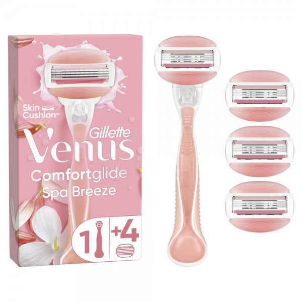 Станок для бритья женский с 4 сменными картриджами Venus Comfortglide Spa Breeze 